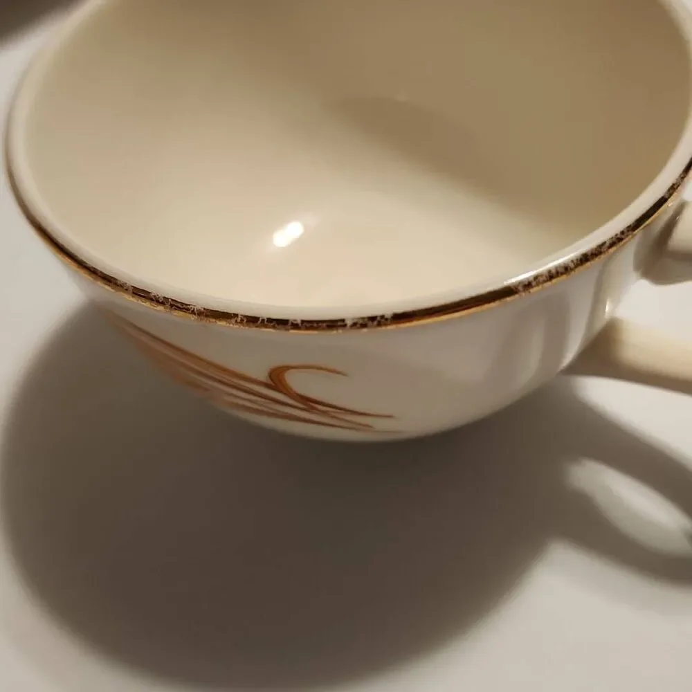 Homer Laughlin Golden Wheat Vintage 22k Set of 4 Tea Cups